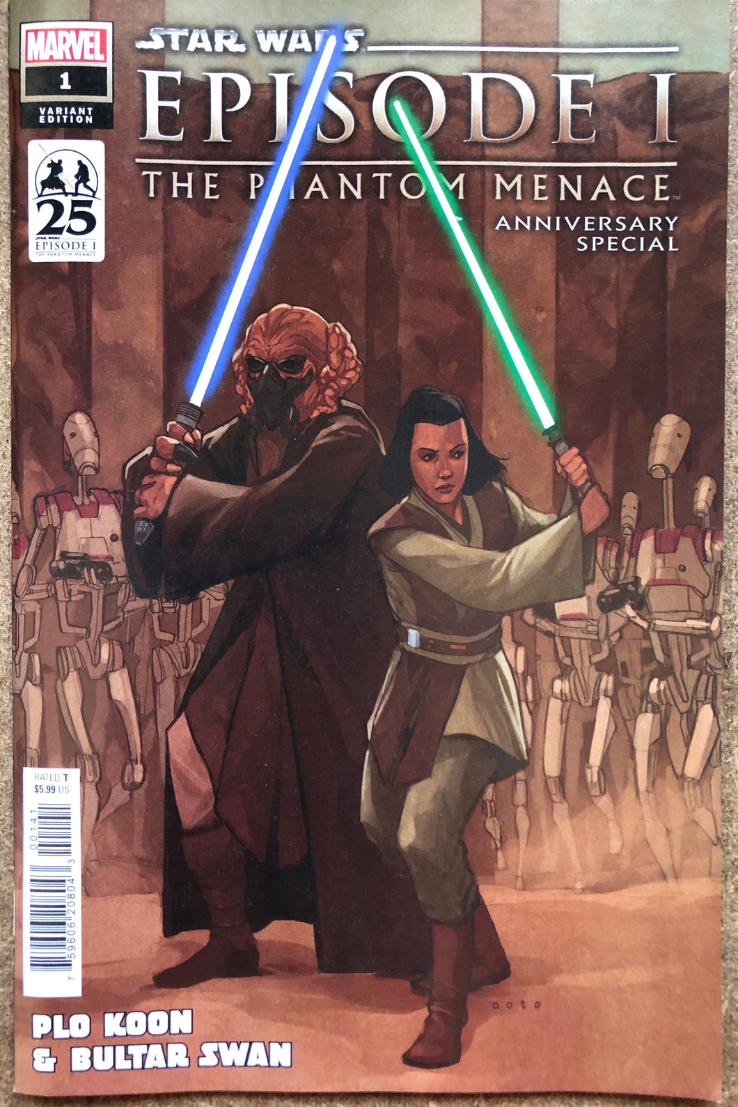 STAR WARS: PHANTOM MENACE 25TH ANNIVERSARY SPECIAL #1 PHIL NOTO PLO KOON & BULTA R SWAN MASTER & APPRENTICE VARIANT