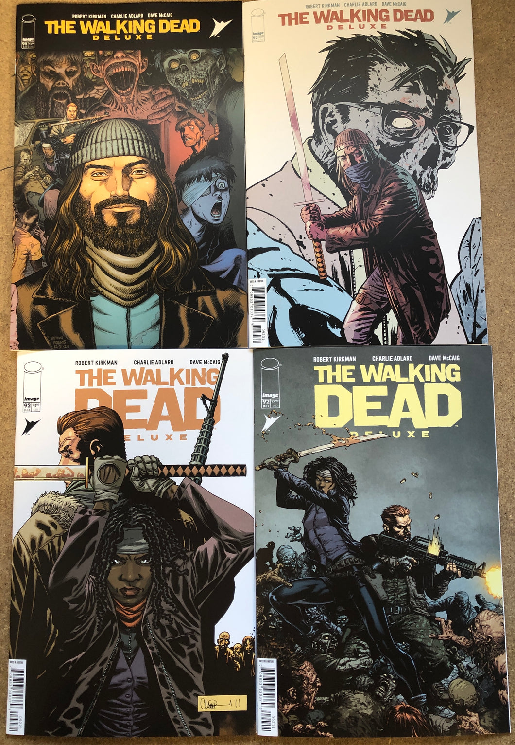 WALKING DEAD DELUXE #92 SET OF CVRS ABCD